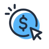 图标：带有澳元符号的电脑显示器简笔画