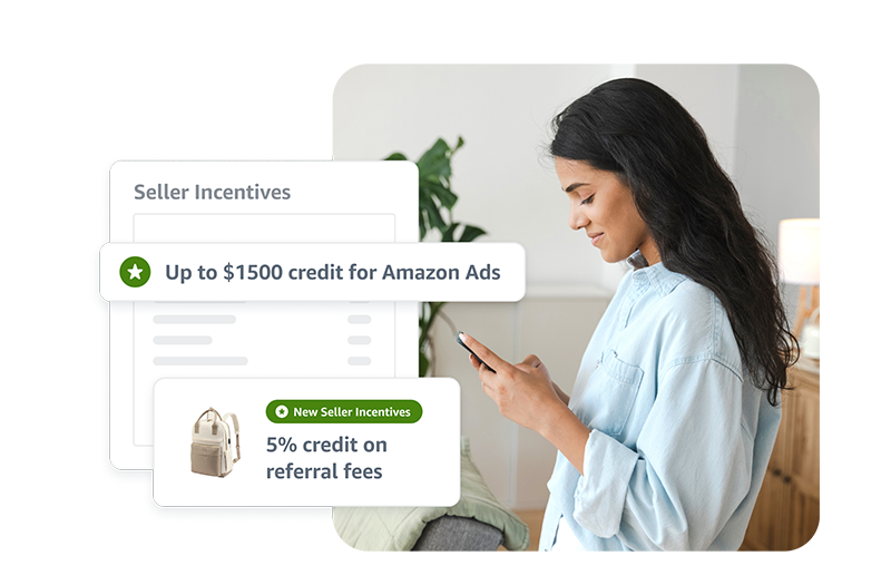 Business woman looking at phone